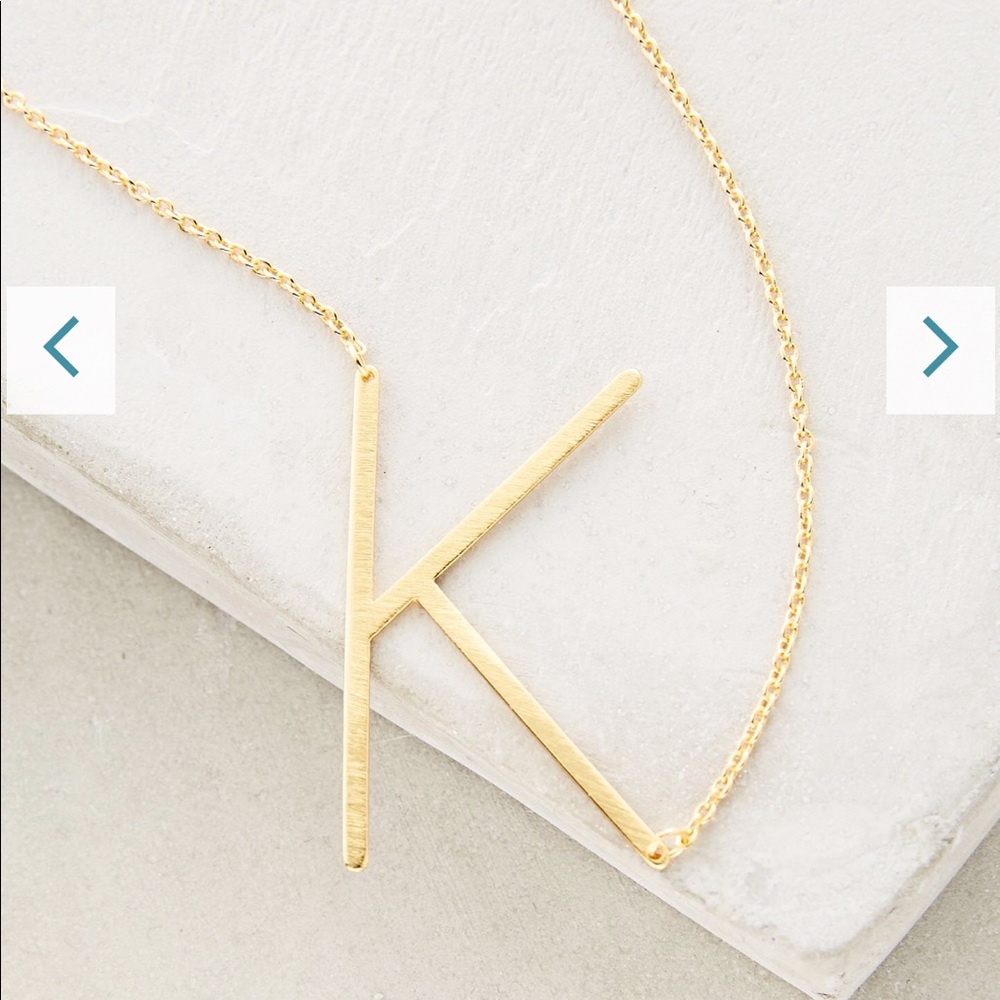 Anthropologie Block Letter Monogram Necklace